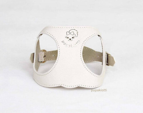 Gold. Pettorina ergonomica e regolabile fashion in pelle per cani