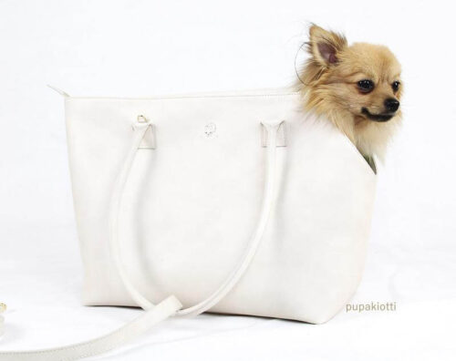 Borsa-trasportino in pelle per cane